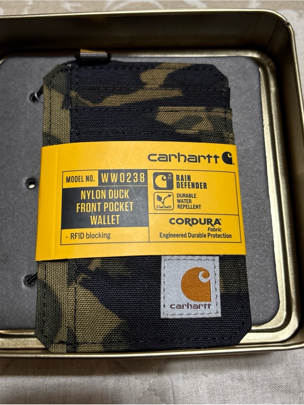 Carhartt Nylon Camo Front Pocket Card Holder Wallet.